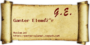 Ganter Elemér névjegykártya